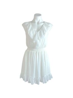Liu Jo Milan White Sheer Mini Ruffle Dress